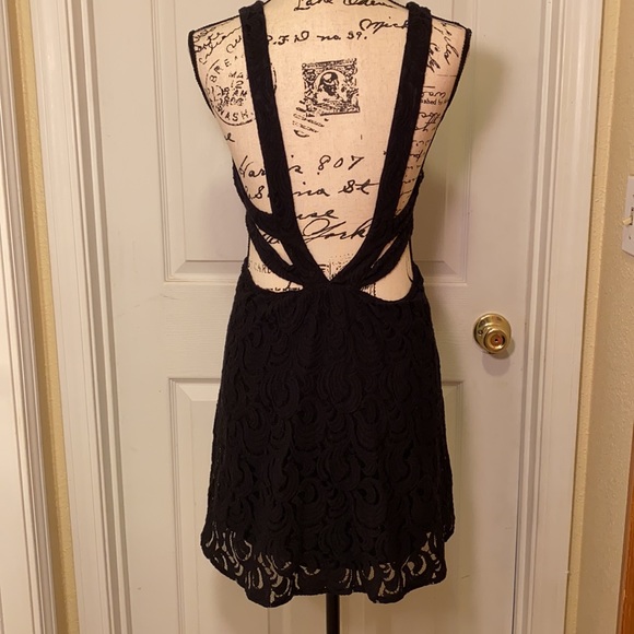 Free People backless Black Lace Dress - Picture 9 of 12